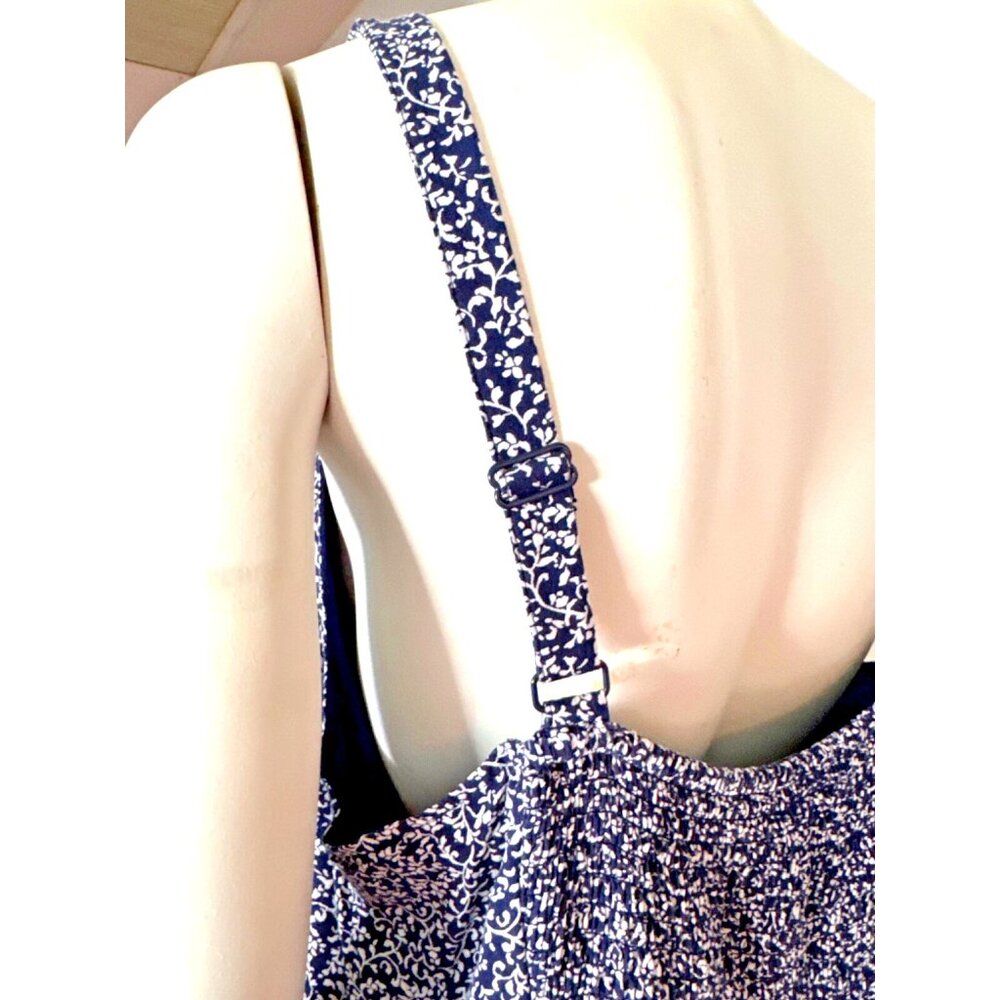 🌹OLD NAVY Womens XL Navy White Floral Coastal Beachy Boho Cottage Dress Y2K - Picture 5 of 8